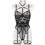 Sexy,Comfortable Soft Spaghetti Strap Lace Sheer Lingerie Set Floral Bra & Panty Set Leopard Print Sexy Lingerie Set - 图片 4