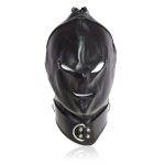 Latex Bondage Black Full Face Restraint Head Hood BDSM Headgear With Zipper for Adults Couples Bondage Mask - 图片 4