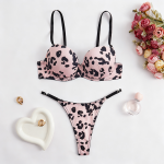 In Stock Women's Sexy Velour Lingerie and Panties Set Crotchless Bar and Sequined Appliques Decor Woven Underwear for Women - 图片 4