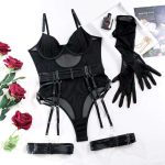European and American Best-selling See-through Sexy One-piece Lingerie with Mesh Splicing Wholesale From the Factory - 图片 4
