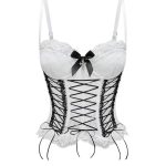 Best-selling Sexy Lingerie Bowknot Cross-embroidery, Hollowed-out Lace Fishbone Vest, Shaping and Fun Lingerie - 图片 4