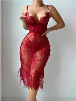 A Best-selling Sexy Lingerie Dress Featuring Lace and Cutouts, Revealing the Chest and Hugging the Buttocks - 图片 4