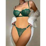 Romantic Lace Bra Halter, Sexy See-through Seductive Lingerie Set for Women, Factory Wholesale in Multiple Styles - 图片 4