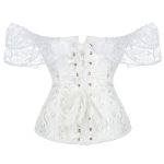 Lace Short-sleeved Shapewear, Thin Corset Top for the Masquerade Ball, Sexy Wedding Dress, Bone Suit - 图片 4