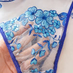 New Fashion Women's Summer Sexy Bra Suit Ultra-Thin Underwear With Lily Flower Embroidered Bra Sheer Lace Bikini Panties Set - 图片 5