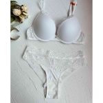 European and American Style Sexy Gathering Lace Edge Lingerie, Smooth Bra, Thin Top and Thick Bottom Bra, Sex Lingerie Set - 图片 5