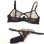 European and American Bra Lace Light and Thin Large Chest Small Look Plus-size Sexy Underwear Set for Women, Cross Strap Cutout - 图片 5