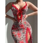 A Sexy Slit Lace Dress Set for Women in Europe and America That Can Open the Front Chest and Is Seductive and Interesting - 图片 5