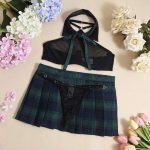 Cosplay European and American Bestseller Sexy and Seductive Role-playing Plaid Pleated Skirt Romantic Lingerie Multi-piece Set - 图片 5
