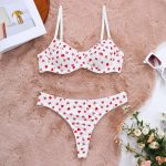 European and American Bestsellers of Romantic Lingerie, Heart-shaped Printed Mesh Fabric Set, Steel Ring Sexy Lingerie Set - 图片 5