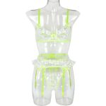 A Popular European and American Lace Mesh Embroidered Romantic Lingerie Set with Flower Embroidery and Steel Rings - 图片 5