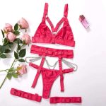 A Popular European and American Sexy Three-piece Lingerie Set with a Waist Band and Leg Band to Adjust the Mood - 图片 5