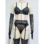 European and American Erotic Underwear Set with Gloves, Stockings, Tie-dye and Dazzling Color Design Sexy Underwear - 图片 5