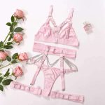 A Sexy and Romantic Lingerie Set Featuring Popular European and American Halter Straps, Steel Rims and Leg Rings - 图片 5