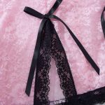 A New European and American Style Lace Sexy Bow, Lace Mesh Transparent and Interesting Halter Dress with Thongs - 图片 5