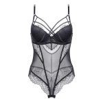 A Popular French Sexy Jumpsuit From Europe and America, a Seductive Transparent Lace Mesh Tight Sexy Jumpsuit - 图片 5