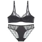 European and American Women's Lingerie Style, Patchwork Lace Lingerie, Large Bust, Small Look, Anti-sagging, Large-sized Bra Set - 图片 5