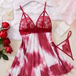 Women's Attractive Sexy Erotic Lingerie Nightdress Set Robe and Thong Pure Sleepwear Sling Style Lovely and Alluring - 图片 5