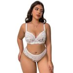 A Plus-size Sexy Lingerie Set with Embroidered Mesh Edge Bra for a Comfortable Gathering of Ladies' Plus-size Lingerie - 图片 5