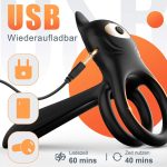 Double Penis Vibrator Ring Cock 10 Vibrating Patterns Clit Erotic Sex Men's Sex Toys - 图片 5