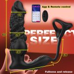 Thrusting Prostate Massager Anal Vibrator for Men Double Ring Masturbation Tools 6 in 1 Vibrating Toys with Silicone Cock Ring - 图片 5