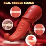 10 Licking Tongue G Spot Vibrator Dildo Rose Sex Toys 10 Vibration Mode Sex Toy Box for Women Anal Nipple Toys - 图片 5