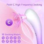 OEM ODM Double Headed Gradient Color Suction Vibrator Female Masturbation Adult Toy Clitoral Orgasm Massager Vibrator for Women - 图片 5