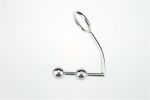 Anal Plug Cock Ring With Ball Metal Steel Hook Chrome Butt - 图片 5