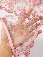 Summer Young Girls Floral Lingerie Hot Transparent Cheap Lingerie Set Sexy Two Piece Bras Panty Brief Sets - 图片 5