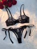 Women Sexy Embroidered Flower Sweet Mesh Lingerie Set Transparent Bra Set Sexy Women Lingerie Set - 图片 5