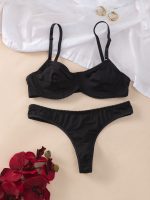 Wholesale Ladies Smooth Comfortable Thin Underwear Women Sexy Nightwear Inner Underwear Bra Set - 图片 5