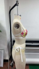 Women's Cute Floral Embroidered Lace Lingerie Set Sexy White Underwire Jersey Fabric Comfortable Breathable Summer Underwear - 图片 5