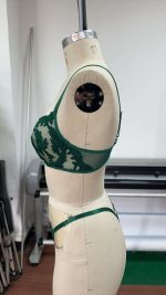 Green Lace Babydoll Lingerie Set for Women Young Lady's Transparent Underwire Bra Naughty Net Brief Thong Nightwear Made Spandex - 图片 5