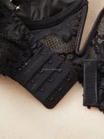 Pure Desire French Lace Push-Up Bra for Women Without Underwire Sexy See-Through Women's Sexy Black Lingerie Set - 图片 5