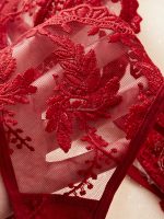Hot-Selling Floral Embroidery Sexy Lingerie Thong Set Soft Embroidery Sheer Mesh Bra & Briefs Pure Desire Lingerie - 图片 5