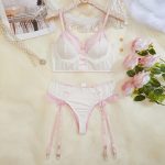 Women's Sexy Lingerie Lace See-through Temptation Bra Thong Two-piece Set Hot Sale New in Stock - 图片 5