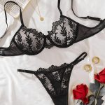 High Quality Women's Sexy Lingerie Set Embroidered Floral Erotic Underwear with Lace Bra for Summer - 图片 5