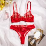 Factory Hot Sale Women's Sexy Bikini Set Eyelash Black Lace Bra Thongs Erotic Lingerie for Summer - 图片 5