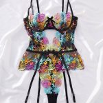 Wholesale Women Eyelash Black Lingerie Lace Sexy Bikini Three Piece Set Bra and Thongs Sets Sex Erotic Lingeries Set - 图片 5