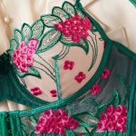 Women's Black Lace Three-Piece Sexy Bikini Set XL Cup Bra Thongs Floral Pattern Breathable Adjustable Erotic Lingerie Bow Summer - 图片 5