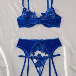 Manufacturers New Romantic Women Solid Bra & Brief Set Lace Halter Cross Women's Underwear Sexy Thin Bra and Lingerie Sets - 图片 5