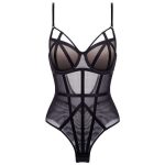 Custom Women's Sexy One-Piece Jumpsuits Transparent Lace Hollowed-Out Jersey Fabric Lingerie Made by Manufacturers - 图片 5