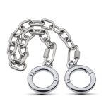 Peerless Sex Restraints Handcuffs Company Oversize Leg Iron Handcuff, Nickel Finish Fuzzy Handcuffs - 图片 5