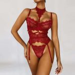 Sexy Comfortable and Soft Sling Lace Perspective Lingerie Set Floral Bra and Panty Sets Sexy Underwear Set - 图片 5