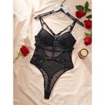 Sexy Halter Strap Bondage Cross Erotic Lingerie with Underwire, See-through, Body-shaping One-piece for - 图片 5