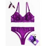 Sensual Lingerie, Womens Embroidered Lace, Lightweight, Breathable, Transparent Mesh Shoulder Strap Sexy Lace Underwear Bra Set - 图片 5