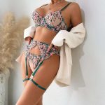 A Best-selling Sexy Lingerie Set with Embroidered Lace, Revealing Buttocks and Revealing See-through Charm - 图片 5