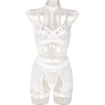 Sexy and Romantic Lingerie Set, Lace See-through Hollowed-out Steel Ring Romantic Lingerie Four-piece Set - 图片 5