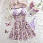 Wholesale of Sexy, Pure and Romantic Lingerie, Mesh Embroidered Dress with Hollowed-out Halter Straps - 图片 5
