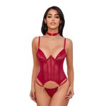 A Seductive and Sexy European and American Lingerie, a Thin Mesh Shaping Garment Paired with a Thong Suit - 图片 5